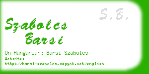 szabolcs barsi business card